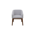Silla de comedor Atenea de Deurope, con asiento y respaldo acolchado en color gris para sala de comedor elegante.