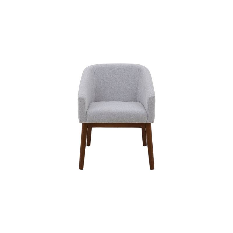 Silla de comedor Atenea de Deurope, estructura moderna y asiento acolchado en color gris para espacios elegantes.