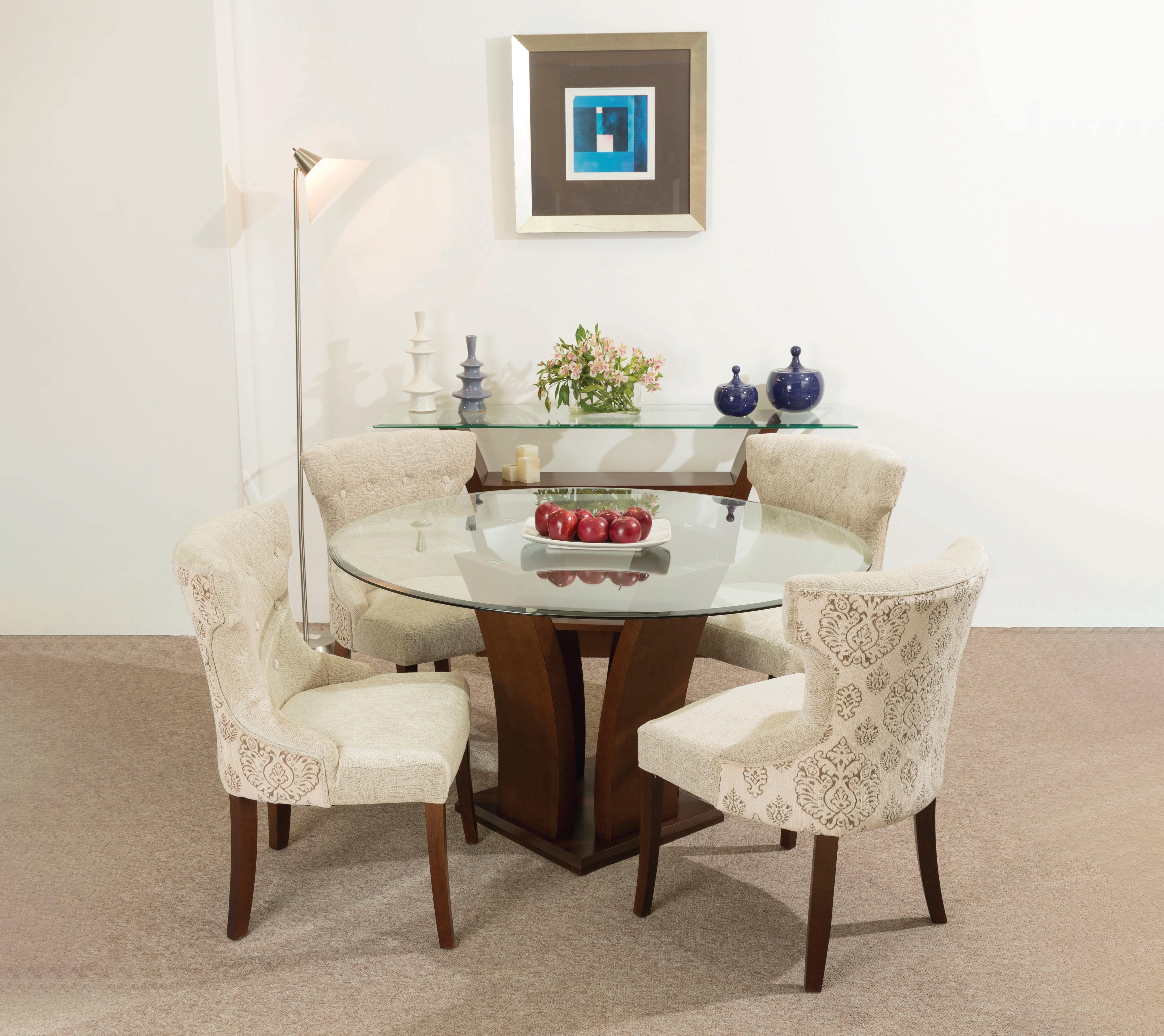 Comedor Tulip de color wengué, conjunto de muebles para comedor con diseño moderno y elegante.