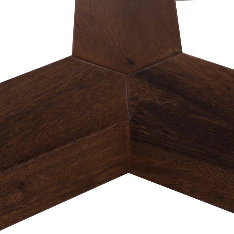 Mesa de comedor Montecarlo de madera sólida de parota con acabado en granito natural, 160 cm, color café parota.