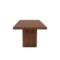 Mesa de comedor Atenea de madera nogal industrializada, superficie de chapa, con dimensiones de 200x100x76 cm, en estilo moderno.