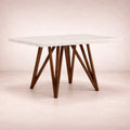 Juego de comedor Aragón de 5 piezas con estructura de madera de poplar y cubierta de mármol, mesa de 120 cm de largo.