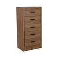 Cómoda Allure de Deurope en madera MDF con acabado nogal, frente de 60 cm y altura de 118 cm, en color café.