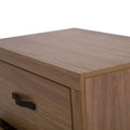 Comoda Allure de madera MDF en acabado nogal con frentes y estructura en melamina, mide 60 cm de ancho y 118 cm de alto.