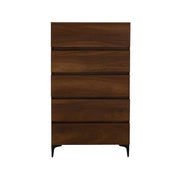 Cómoda Mariota de madera color café parota, mueble de almacenamiento para sala o dormitorio.