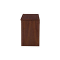 Cómoda Bourbon de pino en color café con 76 cm de altura, 60 cm de ancho y 41 cm de fondo, mueble de madera estufada.