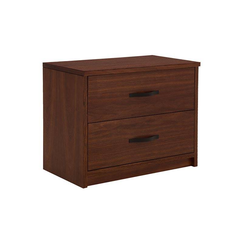 Cómoda Bourbon de madera de pino en color café, con diseño clásico y dimensiones de 76 cm de alto y 60 cm de ancho.