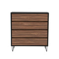 Comoda Lazy de Deurope en color negro nogal, estructura de melamina con 3 cajones, medidas 100x40x105 cm, moderna y funcional.