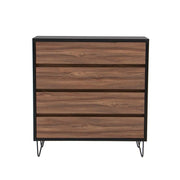 Comoda Lazy de Deurope en color negro nogal, estructura de melamina con 3 cajones, medidas 100x40x105 cm, moderna y funcional.