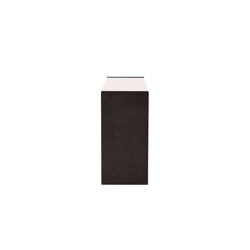 Cómoda deoupe Mond en chapa de caoba con placa de mármol belagio, frente elegante, dimensiones 160x80x40 cm.