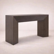 Consola Ripol de color gris ash con acabado en madera industrializada y encino, diseño moderno y elegante.