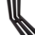Consola Bennett de Deurope en negro y nogal, estructura metálica, chapa de encino, medida 160x80x40 cm, diseño elegante.