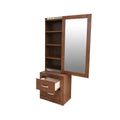 Espejo con cajones Atenas de madera, estilo elegante, con espejo grande y espacio de almacenamiento en los cajones.