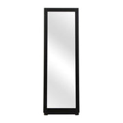 Espejo de pie negro Lazy de deurope.com.mx con estructura de melamina, tamaño 60x180x40 cm y espejo frontal.