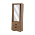 Espejo de pie Luna Allure de madera MDF con acabado nogal, de 180 cm de alto y 70 cm de ancho, en estilo moderno.