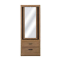 Espejo de pie Luna Allure deurope.com.mx, marco de madera MDF con acabado nogal, frente de 70 cm y altura de 180 cm.