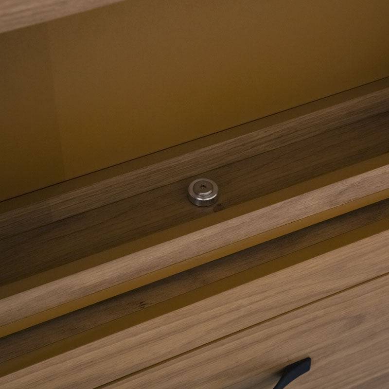 Espejo de pie Luna Allure de madera nogal MDF y melamina, con marco frante de 70 cm y altura de 180 cm.