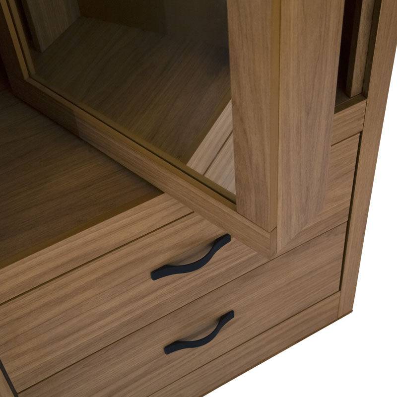 Espejo de pie Luna Allure deurope, marco en nogal MDF y melamina, con dimensiones 70 cm de ancho y 180 cm de alto.