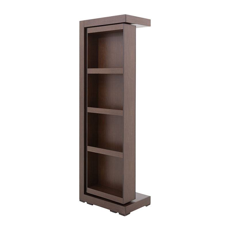 Espejo de pie Boston de madera oscura con marco industrial, frente de 62 cm, altura de 180 cm y fondo de 42 cm.
