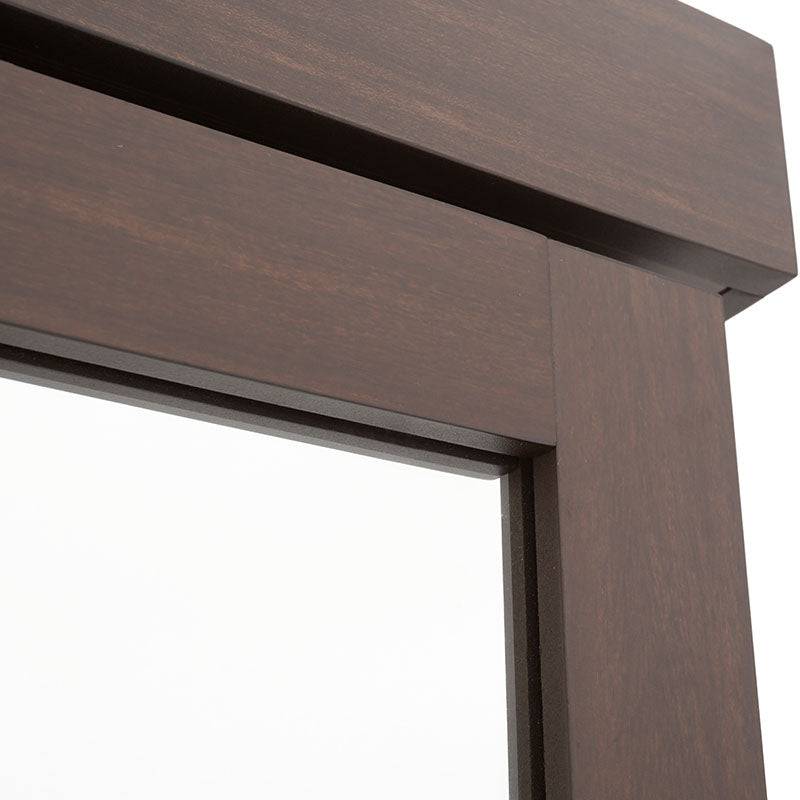 Espejo de pie Boston de madera oscura, marco industrializado, frente de 62 cm, altura 180 cm y fondo de 42 cm, de Deurope.