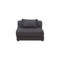 Futón Blux de Deurope en tapiz gris con diseño tipo jaquard, 86 cm de frente, 62 cm de alto y 100 cm de fondo.