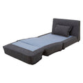 Futón Blux de deurope.com.mx en tela tapiz gris estilo jaquard, con estructura compacta y diseño moderno.