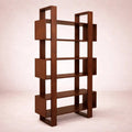 Librero Donat de deurope.com.mx, madera de caoba en tono tabaco, con estantes y estructura resistente, mide 100x190x33 cm.