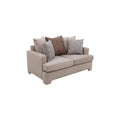 Sofá loveseat Quebec de tejido plano con textura afelpada en color café, medidas 159x94x95 cm, deurope.com.mx