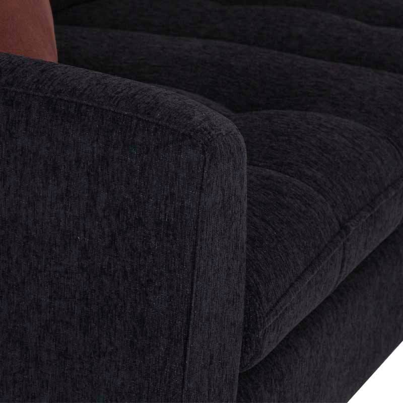 Sofá loveseat Eugenia de diseño moderno en tela gris, con cojines acolchados y estructura resistente.