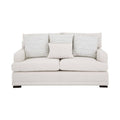 Sofá loveseat Oliver de deurope.com.mx con cojines cómodos y tapizado en tela gris, ideal para sala moderna.