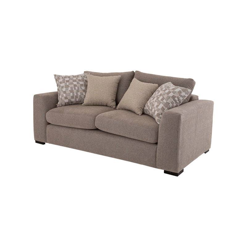 Sofá loveseat Oporto de Deurope, con tapizado en color gris y diseño compacto, ideal para espacios pequeños.