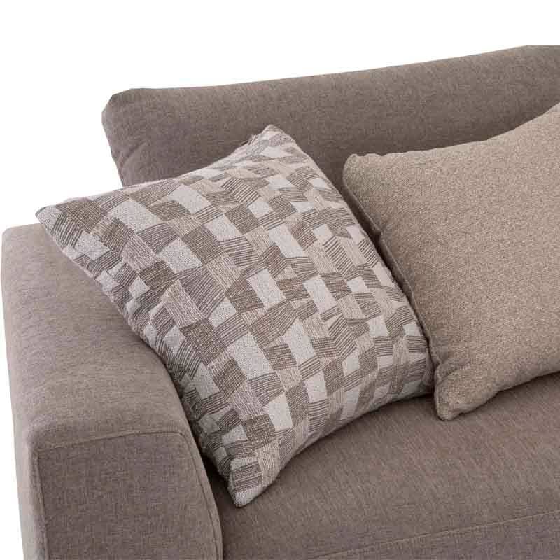Sofá loveseat Oporto de Deurope.com.mx en color gris oscuro, con cojines acolchados y estructura de madera.