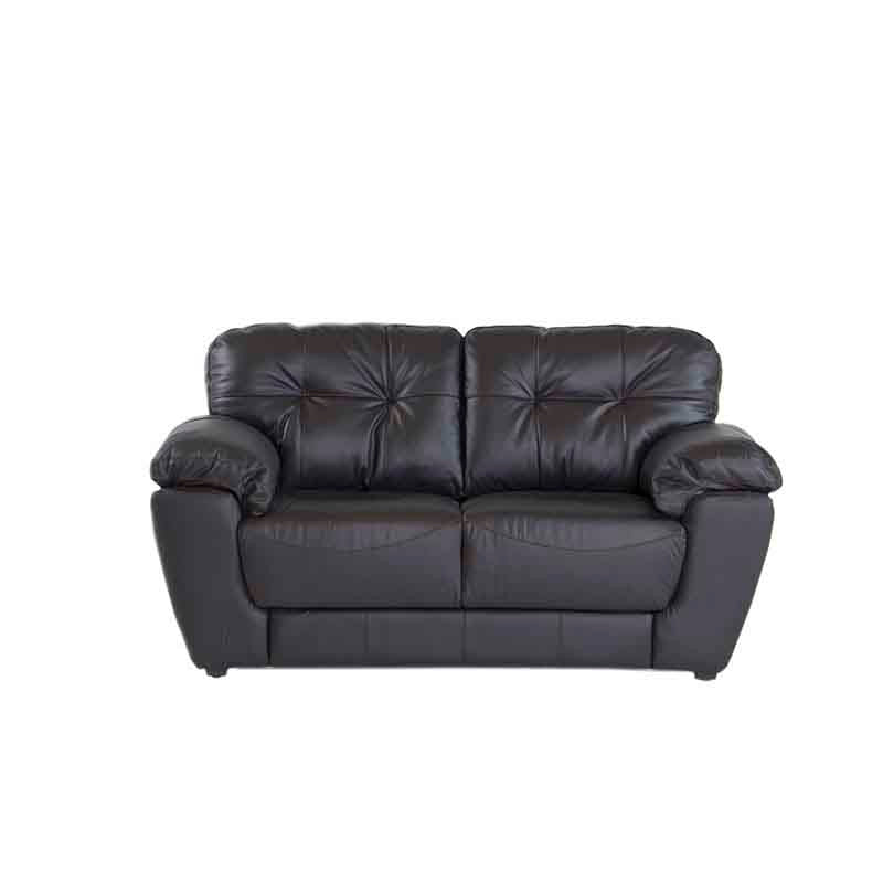 Sofá loveseat Carter de cuero moka, deurope.com.mx, con respaldo y asiento acolchados, dimensiones 169x90x88 cm.