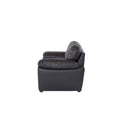 Sofá Loveseat Carter de piel moka, deurope.com.mx, con diseño moderno, tapizado en cuero con respaldo y asientos acolchados.