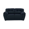 Sofá loveseat Carter de cuero en color moka, tapizado en piel, con respaldo y asiento acolchados, dimensiones 169 cm de alto.