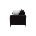 Juego de sala Alessandra deoupe, conjunto de 2 piezas en tapiz negro con estilo moderno, respaldo acolchado y estructura resistente.