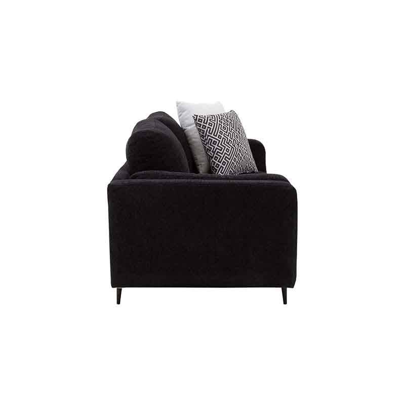 Sofá loveseat Alessandra en tapiz negro, con estructura de 176 cm de largo, 80 cm de alto y 93 cm de fondo, deurope.com.mx