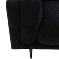 Juego de sala Alessandra deupeorte con dos sillones en tapiz negro afelpado, tamaño 176x80x93 cm, estilo moderno.