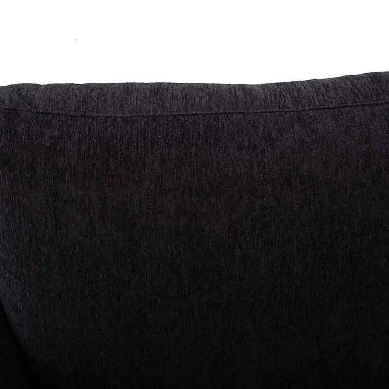 Sofá loveseat Alessandra de color negro con tapizado afelpado, 176 cm de ancho, 80 cm de alto y 93 cm de fondo.