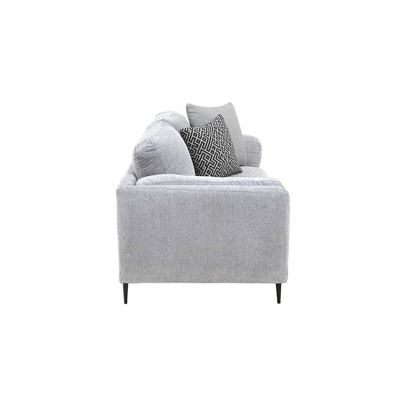 Sofá loveseat Alessandra en tapiz negro, con estructura de 176 cm de ancho, 80 cm de alto y 93 cm de fondo, de Deurope.