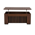 Mesa de centro Bourbon de deurope.com.mx, con acabado en madera y diseño rectangular para sala moderna.