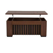 Mesa de centro Bourbon de deurope.com.mx, con acabado en madera y diseño rectangular para sala moderna.