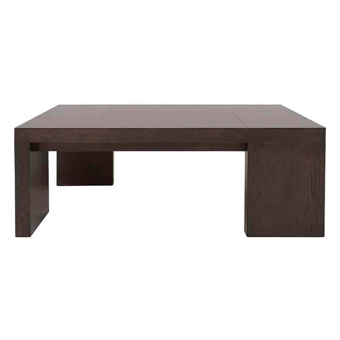 Mesa de centro Ripol en gris ash oscuro, madera industrializada enchapada en encino, con dimensiones de 120x45x80 cm.