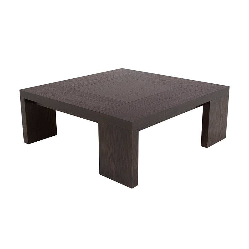 Mesa de centro Ripol de madera enchapada en encino, estilo industrial, en color gris ash oscuro, tamaño 120x45x80 cm.