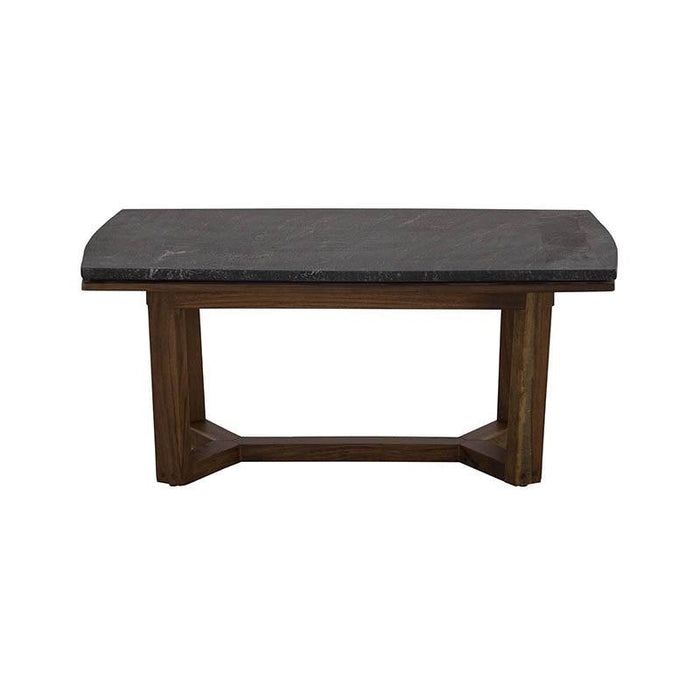 Mesa de centro Montecarlo de madera oscura, diseño elegante y moderna, ideal para sala de estar.