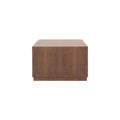 Mesa de centro Maui de madera de nogal y chapa de nogal en acabado blanco, con dimensiones de 120x70x45 cm, de deurope.com.mx