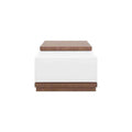 Mesa de centro Maui de madera industrializada en nogal y blanco, con dimensiones de 120x45x70 cm, de deurope.com.mx
