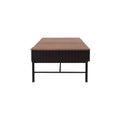 Mesa de centro Jess de madera de pino con chapa de nogal en acabado negro, tamaño 120x60x35 cm, de la marca deurope.com.mx.