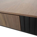 Mesa de centro Jess de madera de pino con chapa de nogal, superficie negra, dimensiones 120x60x35 cm, deurope.com.mx