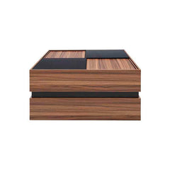 Mesa de centro Zile de Deurope.com.mx, con superficie de madera industrializada, dimensiones 80x40x80 cm, estilo moderno.
